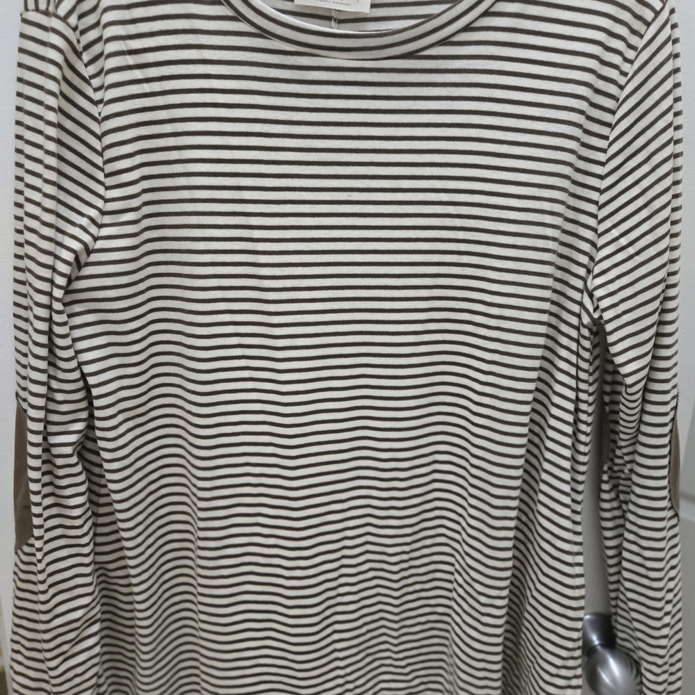 Classic Brown and Cream Striped Long Sleeve Top